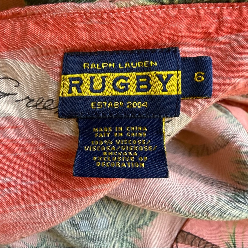 Vintage Ralph Lauren Rugby Topical Vacation Resort Print Halter Mini Dress - Picture 5 of 5